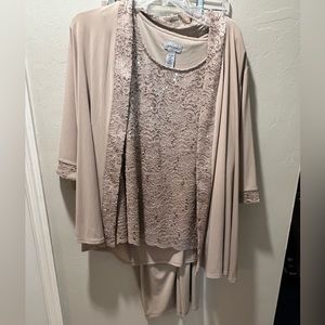 NWT 30WP Tan 3pc set for holiday season or wedding outfit with sequins